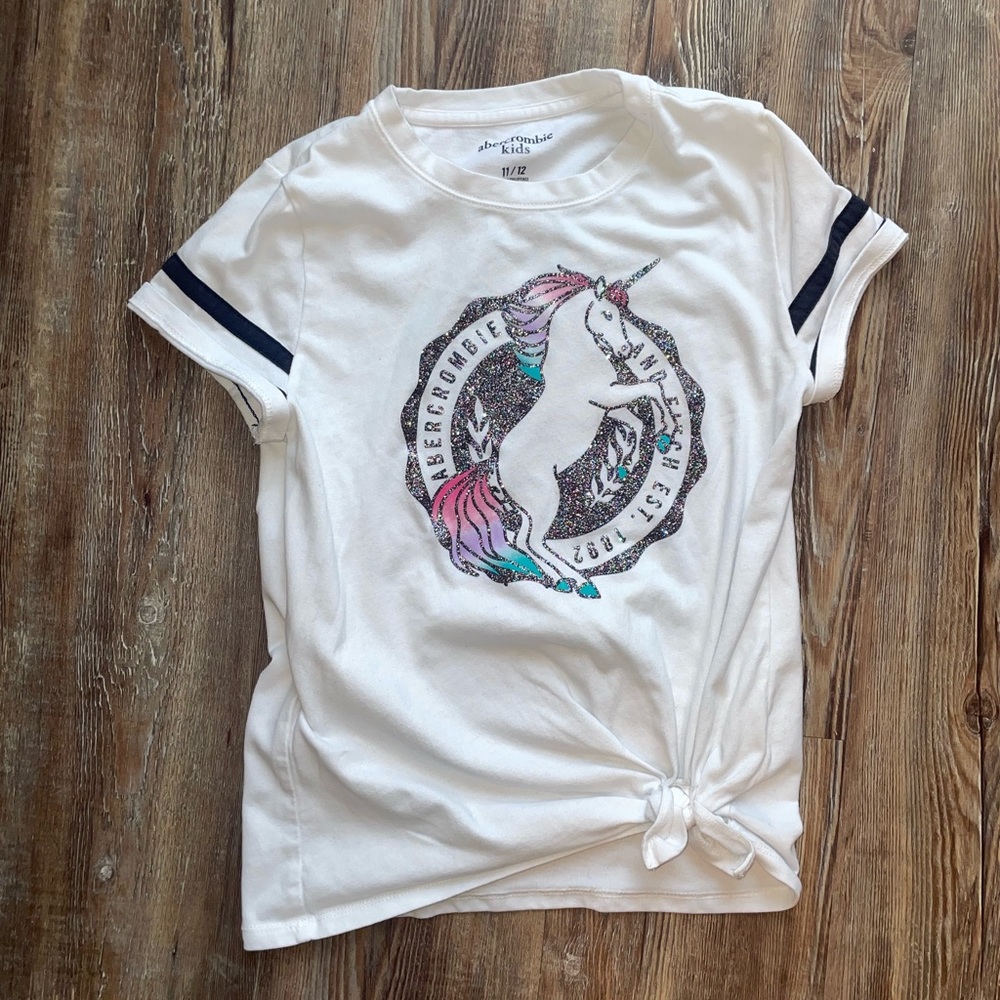 Girls unicorn size tie T-shirt